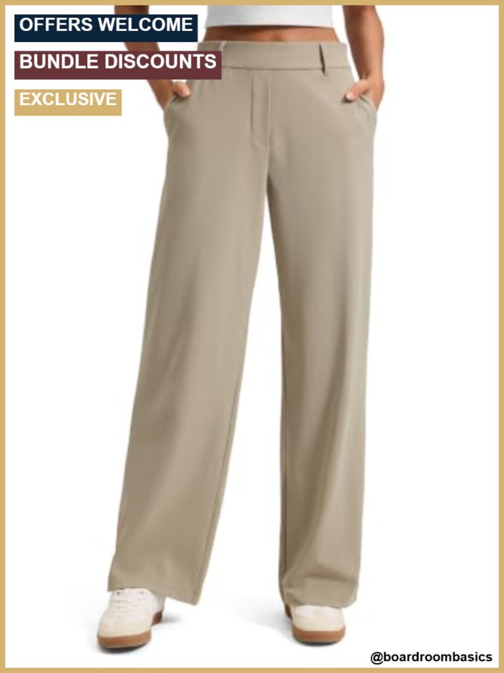 CRZ YOGA 4-Way Stretch Straight Leg Work Pants 30 Inch High Rise Pull On